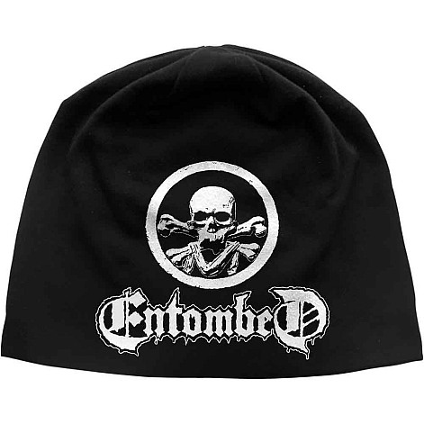 Entombed zimowa bavlněný czapka zimowa, Skull Logo JD Print Black, unisex