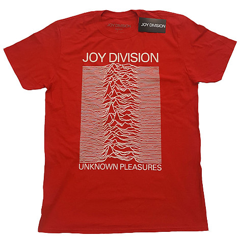 Joy Division koszulka, Unknown Pleasures White On Red, męskie