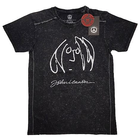 John Lennon koszulka, Self Portrait Snow Washed Black, męskie