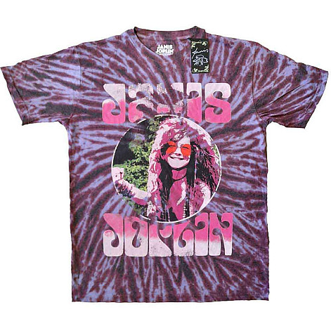 Janis Joplin koszulka, Pink Shades Dye Wash Purple, męskie