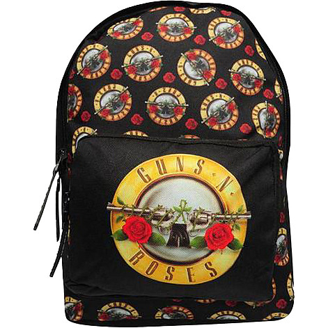Guns N Roses mini plecak PES 30x24x9,5 cm, All Over Print Black