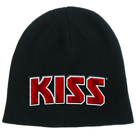 KISS zimowa czapka zimowa, Red on White Logo