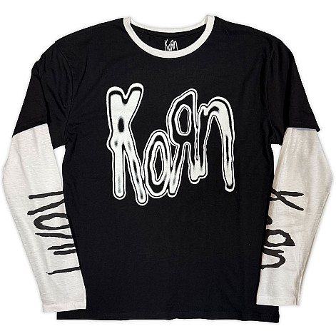 Korn koszulka długi rękaw, Metallic Logo Black & White, męskie