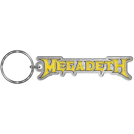 Megadeth brelok 55x14 mm, Yellow Logo Enamel In-Fill