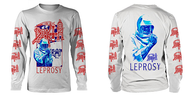 Death koszulka długi rękaw, Leprosy Posterized BP White, męskie