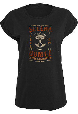 Selena Gomez koszulka, Kill Em Skull Tee Girly Black, damskie