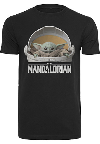 Star Wars koszulka, Baby Yoda Mandalorian Logo Black, męskie