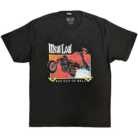 Meat Loaf koszulka, Bat Out Of Hell Rectangle Charcoal Grey, męskie