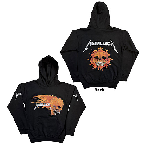Metallica bluza, Worn Pushead Flaming Skull BP Black, męska
