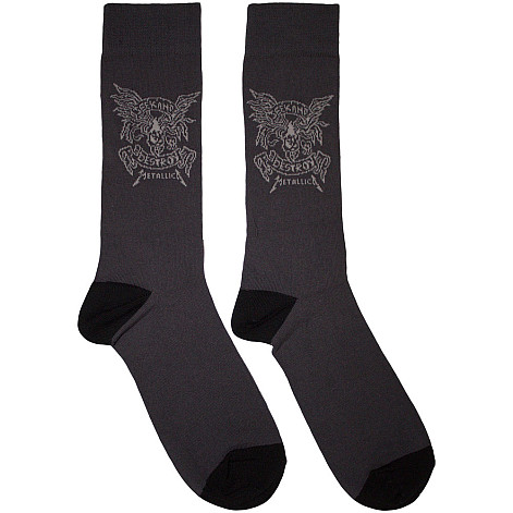 Metallica ponožky, Seek & Destroy Charcoal Grey, unisex - velikost 6 až 11 (39 až 45)