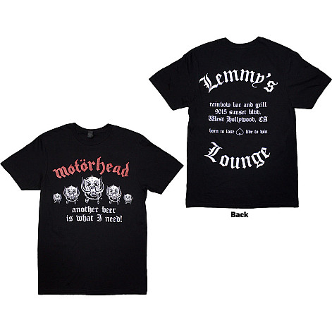 Motorhead koszulka, Lemmy's Lounge BP Black, męskie
