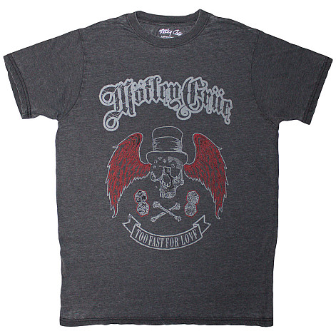 Motley Crue koszulka, Skull Wings Wash Black, męskie