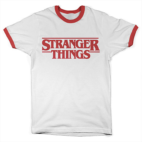Stranger Things koszulka, Logo Ringer White, męskie