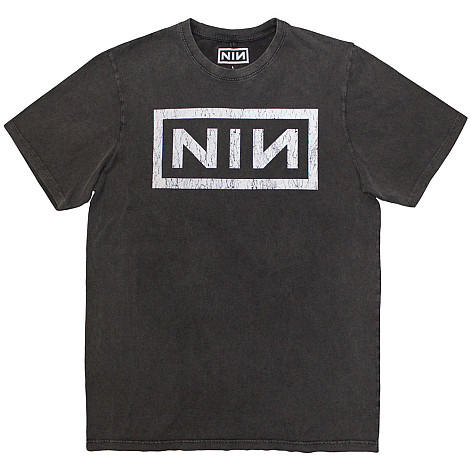 Nine Inch Nails koszulka, Classic Logo Stone Wash Charcoal Grey, męskie