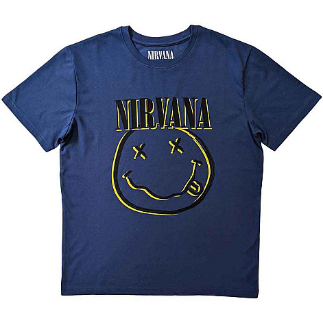 Nirvana koszulka, Happy Face Sky Blue, męskie