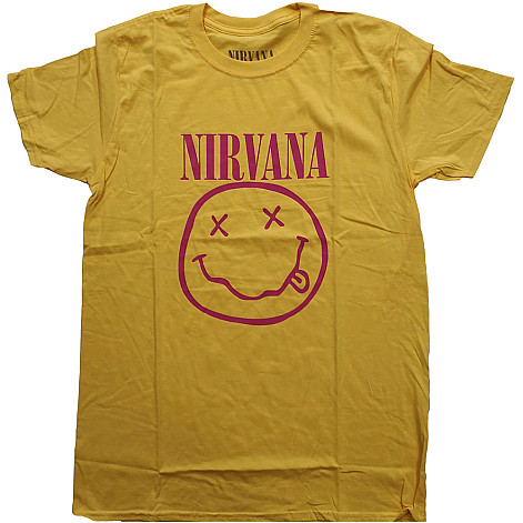 Nirvana koszulka, Pink Smiley Yellow, męskie