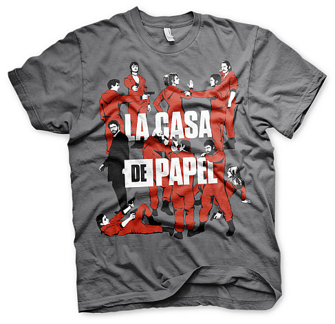 La Casa De Papel koszulka, La Pandilla Dark Grey, męskie