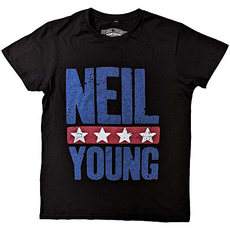 Neil Young koszulka, Stars Logo Organic Black, męskie