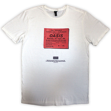 Oasis koszulka, Definitely Maybe Ticket Stub White, męskie