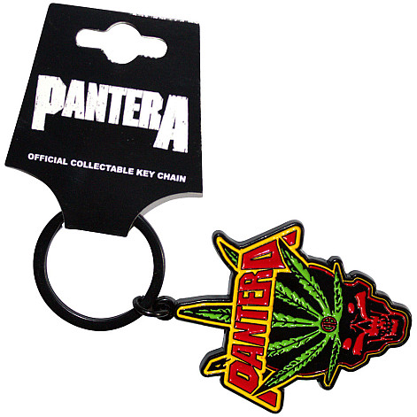 Pantera kovová brelok 55mm, Leaf Skull Zinc