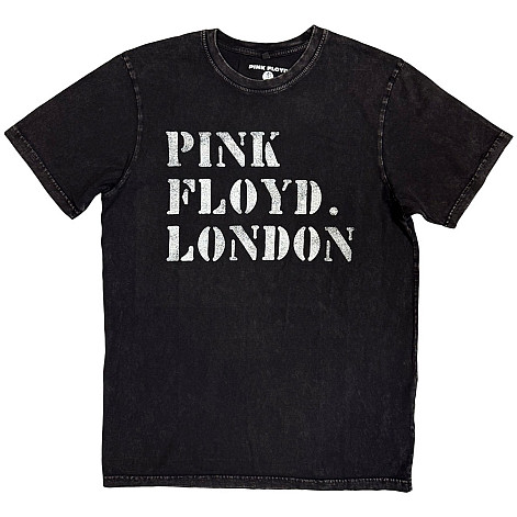 Pink Floyd koszulka, Stencil Logo Stone Wash Black, męskie
