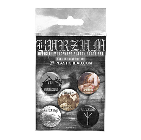 Burzum zestaw 5 odznak 25 mm, Button Badge Set 1 Burzum