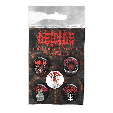 Deicide zestaw 5 odznak 25 mm, Button Badge Set 1 Deicide