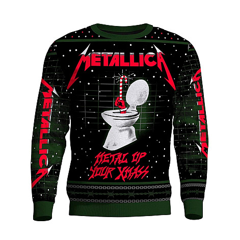 Metallica pletený vánoční sweter, Metal Up Your Ass Xmass Blk/Green