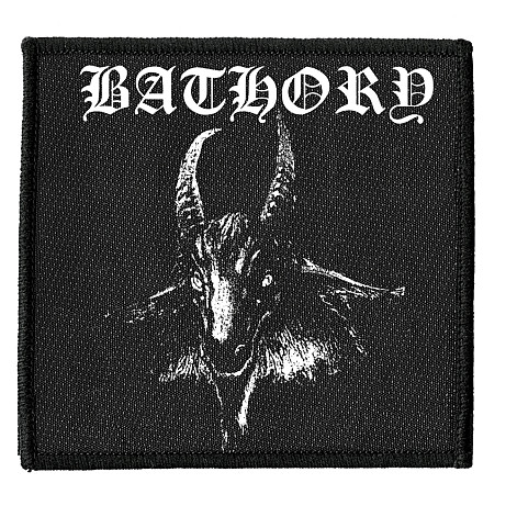 Bathory tkaná naszywka PES 100x100 mm, Goat (Square)