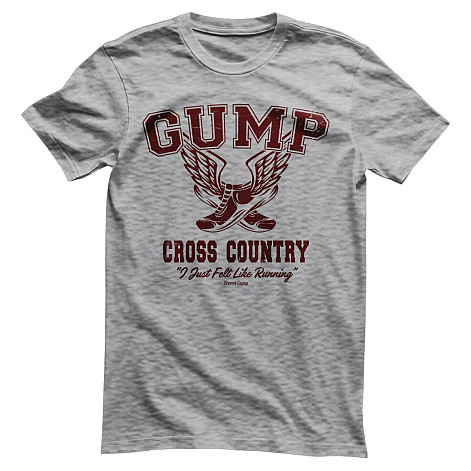 Forrest Gump koszulka, Cross Country Heather Grey, męskie