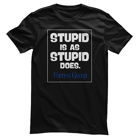 Forrest Gump koszulka, Stupid Is As Stupid Does Black, męskie