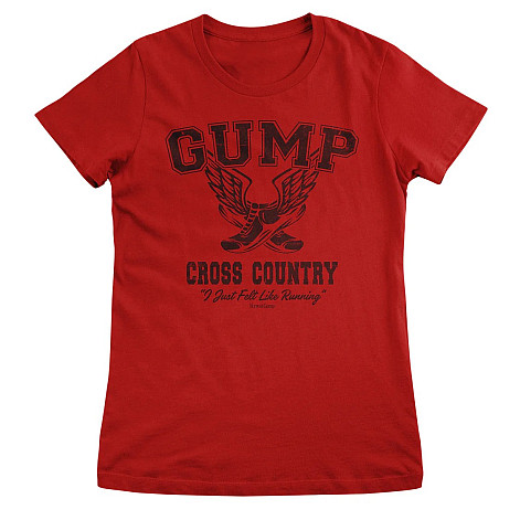 Forrest Gump koszulka, Cross Country Girly Red, damskie