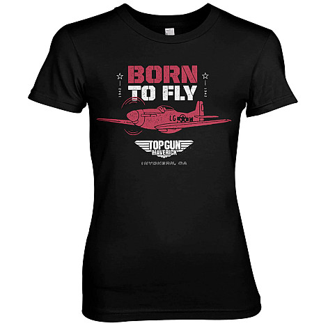 Top Gun koszulka, Born To Fly Girly Black, damskie