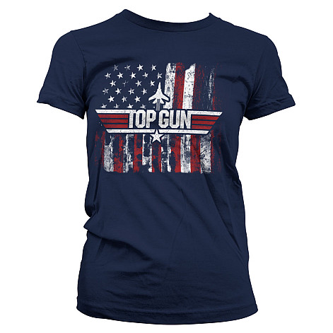 Top Gun koszulka, America Girly Navy Blue, damskie