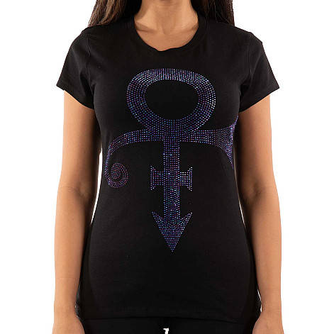 Prince koszulka, Purple Symbol Diamante Black, damskie