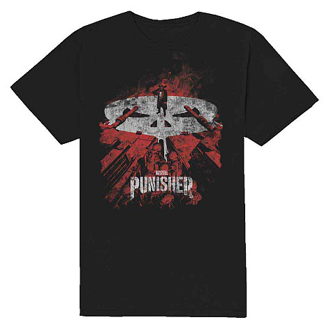 The Punisher koszulka, Punisher Red Tanszt Black, męskie