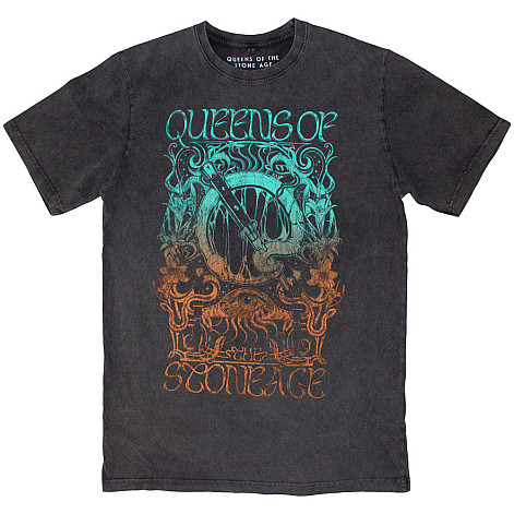 Queens of the Stone Age koszulka, Montage Stone Wash Charcoal Grey, męskie
