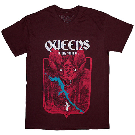 Queens of the Stone Age koszulka, Bat Maroon Red, męskie