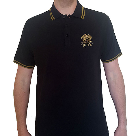 Queen koszulka, Crest Logo Polo Black, męskie