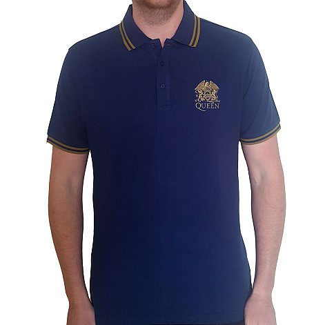 Queen koszulka, Crest Logo Polo Navy Blue, męskie