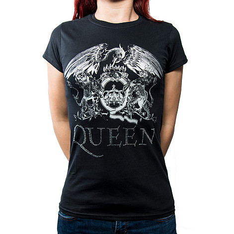 Queen koszulka, Crest Logo Diamante, damskie