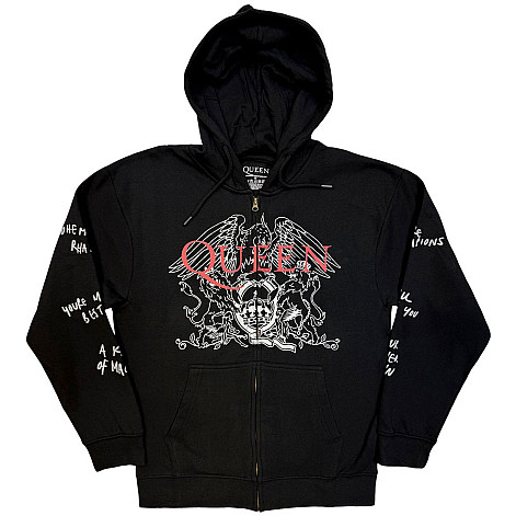 Queen bluza, Logo & Crest Outline Zipped Charcoal Grey, męska