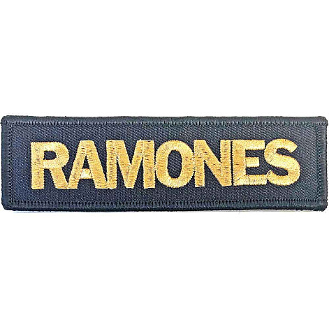 Ramones tkaná nažehlovačka PES 100 x 20 mm, Gold Logo
