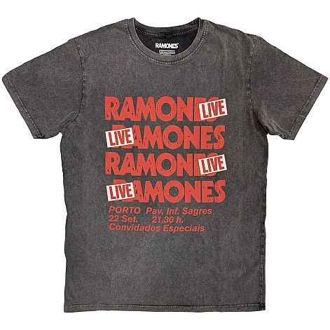 Ramones koszulka, Concert Stone Wash Charcoal Grey, męskie