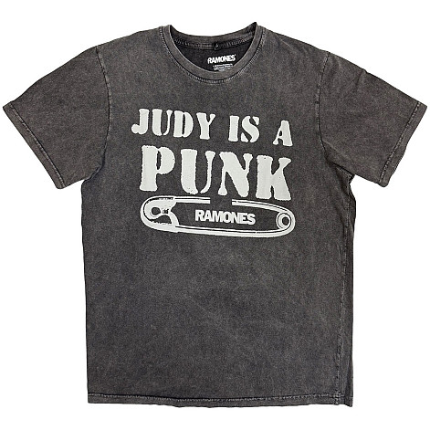 Ramones koszulka, Judy Stone Wash Charcoal Grey, męskie