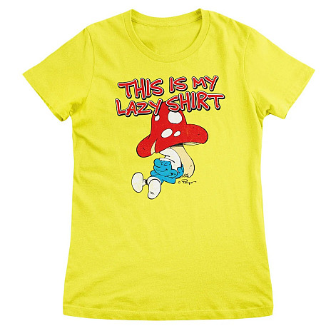 The Smurfs koszulka, This Is My Lazy Shirt Girly Yellow, damskie