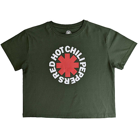 Red Hot Chili Peppers crop koszulka, Classic Asterisk Green, damskie
