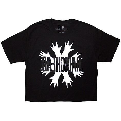 Radiohead crop koszulka, Cut Hands Black, damskie