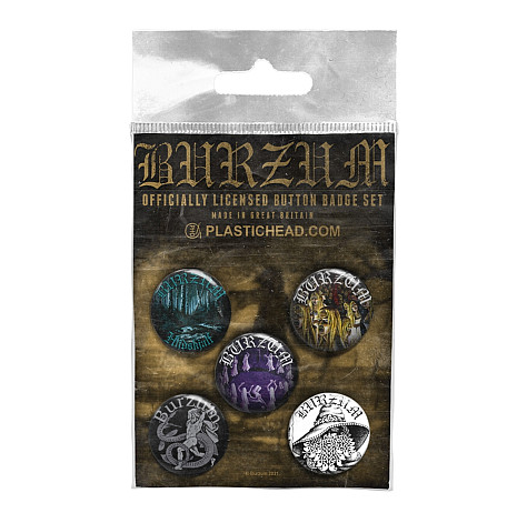 Burzum zestaw 5 odznak 25 mm, Button Badge Set 3 Burzum