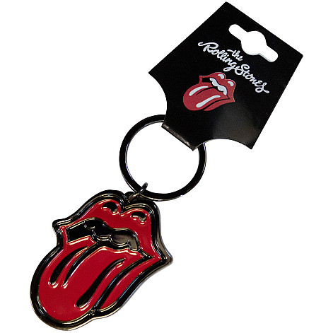 Rolling Stones kovová brelok 43x50 mm, Classic Tongue Black Zinc
